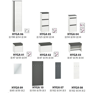 szafka 70 na buty mała Hyga 02 z siesziskiem do korytarza przedpokoju