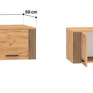 nadstawka 150 Urso 11 trzydrzwiowa na szafę dąb craft złoty czarny