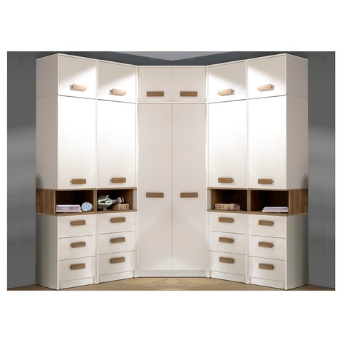 Zestaw wysoka garderoba GRANT 33 narożna szafa z nadstawkami