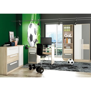 zestaw młodzieżowy Drop 7 z biurkiem komodą regałem komplet mebli