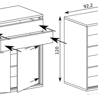 komoda 92 ,2 z szufladami drzwiami Mediolan 06 wysoka szafka