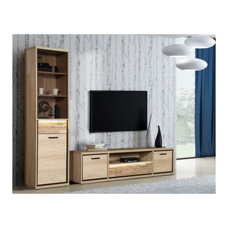 zestaw mebli mały komplet Mediolan 2 witryna rtv szafka do pokoju