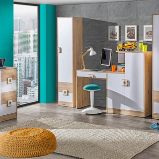 biurko 150 z szafką nadstawką Nico 11 duże biurko do nauki dzieci ucznia