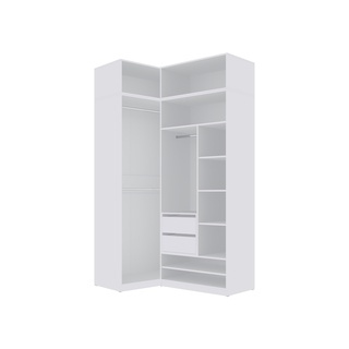 szafa 90 wysoka z nadstawką Tres 02/2N bez drzw z półkami drążkiem biała