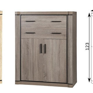 komoda 97 dwudrzwiowa wysoka Dallas 06 szafka z szufladami dąb