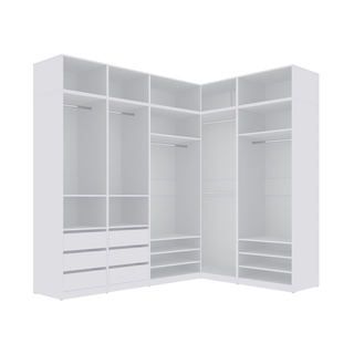 szafa 271 - 160 rogowa Tres SN modułowa garderoba duża wysoka biała