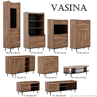 ława 119 ,2 owalna na nóżkach loft Vasina 04 z półką stolik kawowy