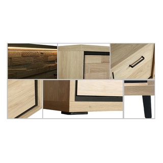 zestaw mebli pokojowych Mediolan G komoda rtv szafka witryna dąb