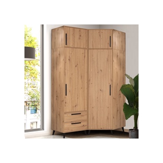 zestaw narożna wysoka szafa ARTI 8 z nadstawką nogami szufladami