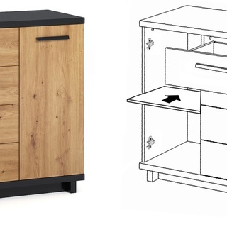 zestaw Ines 11 meblościanka loft komoda rtv szafka witryna komplet