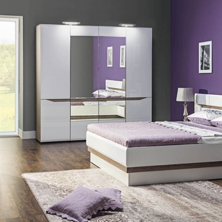 łóżko 180x200 z pojemnikiem Lionel 12 / 180 duże podnoszone białe połysk