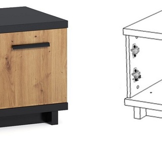 zestaw Ines 11 meblościanka loft komoda rtv szafka witryna komplet