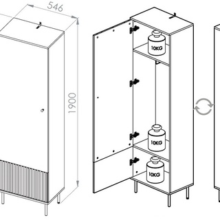 zestaw mały na nóżkach Sophie L garderoba frez szafa komoda lustro