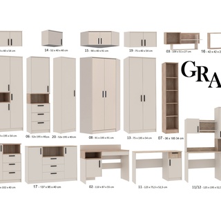 komoda 137 z szufladami półkami Grant 17 duża szeroka szafka pojemna