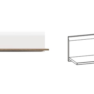 zestaw komplet Lionel 1B meblościanka rtv biała w połysku do pokoju