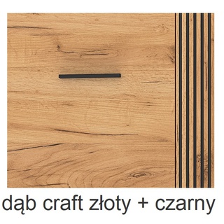 łóżko 160x200 sypialniane Urso 1402 loft z zagłówkiem tapicerowanym 160 dąb craft złoty czarny do sypialni