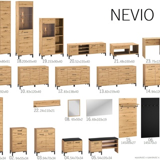 szafka 55 wąska z szufladą Nevio 02 na buty komoda na nóżkach