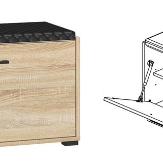 szafka 80 mała na buty Caro 04 z siedziskiem do przedpokoju korytarza