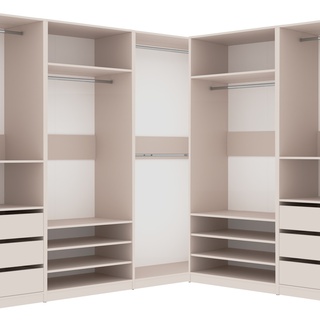 szafa 380 otwarta garderoba Tres S duża z półkami szufladami drązkami