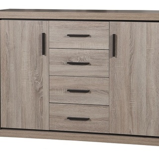 zestaw mebli Dallas 1 witryna komoda szafa meblościanka sonoma trufla