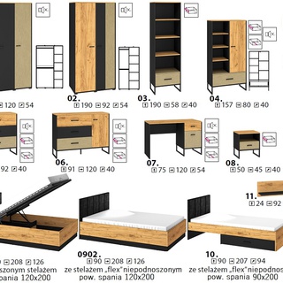 regał 60 otwarty z szufladą Colt 03 loft słupek na książki zabawki