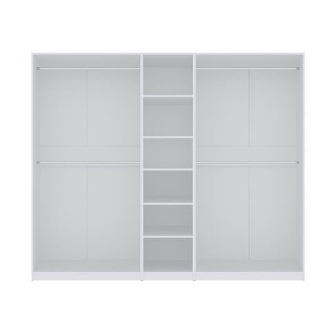 Offener Garderobenschrank TRES Y, Schrankkorpus mit Kleiderstangen und Regalen für Kleidung