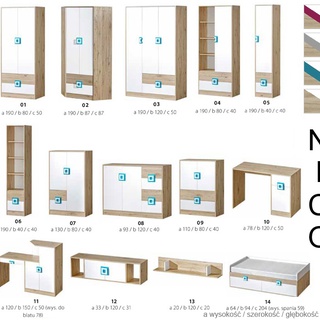 półka 120 wisząca szafka Nico 12 nad biurko komodę łóżko do pokoju