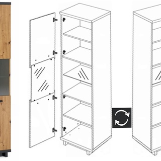 zestaw Ines 11 meblościanka loft komoda rtv szafka witryna komplet