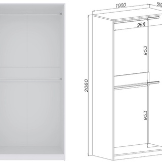 szafa 181 - 230 - 360 modułowa kombinowana Tres X zestaw garderoba