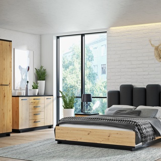 komoda 135 szuflady półki Ines 01 szafka duża szeroka do pokoju sypialni