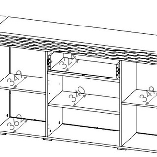 komoda 165 duża z szufladą półkami CLERMONT 08 szeroka szafka