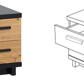 szafka 45 z szufladami nocna Ines 08 stolik nocny loft do pokoju sypialni