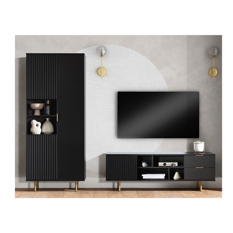 Wohnzimmer-Set NUBIA SET 06 TV-Wand-Set Lowboard Standregal Regal