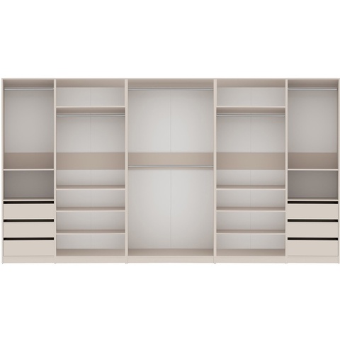 Szafa 380 otwarta garderoba TRES S duża z półkami szufladami drązkami