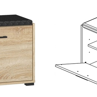 szafka 60 z siedziskiem Caro 01 mała wąska na buty do holu korytarza