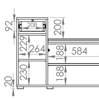 szafka 90 z siedziskiem szufladą Caro 06 na buty sonoma do holu