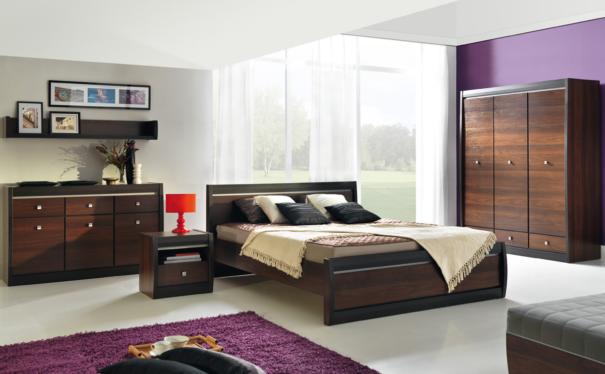 zestaw do sypialni Forrest 06 łóżko duża komoda szafa komplet