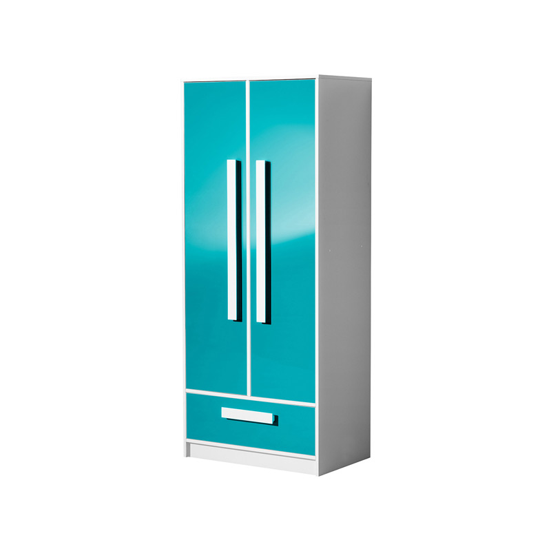 szafa 80 dwudrzwiowa z szufladą Guliver 01 z półkami w połysku