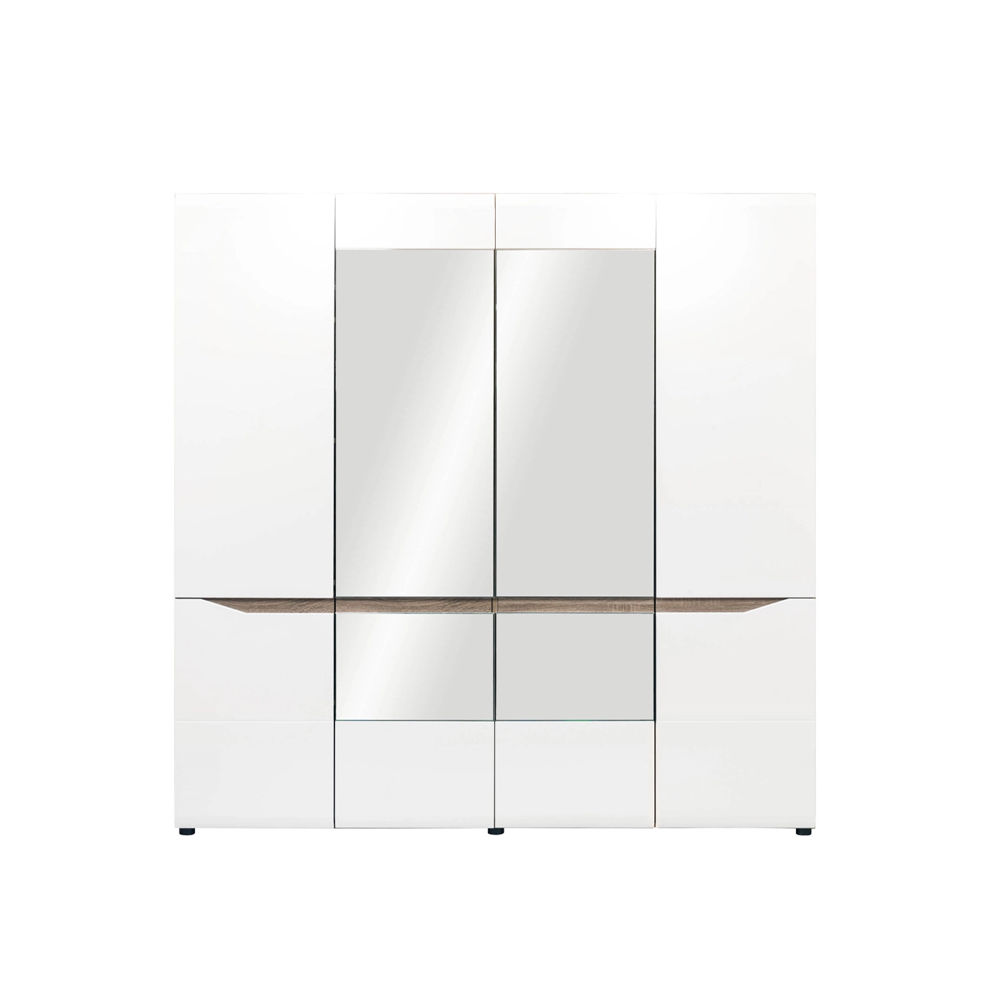 szafa 198 ,5 czterodrzwiowa z lustrem Lionel 10 duża szeroka w połysku