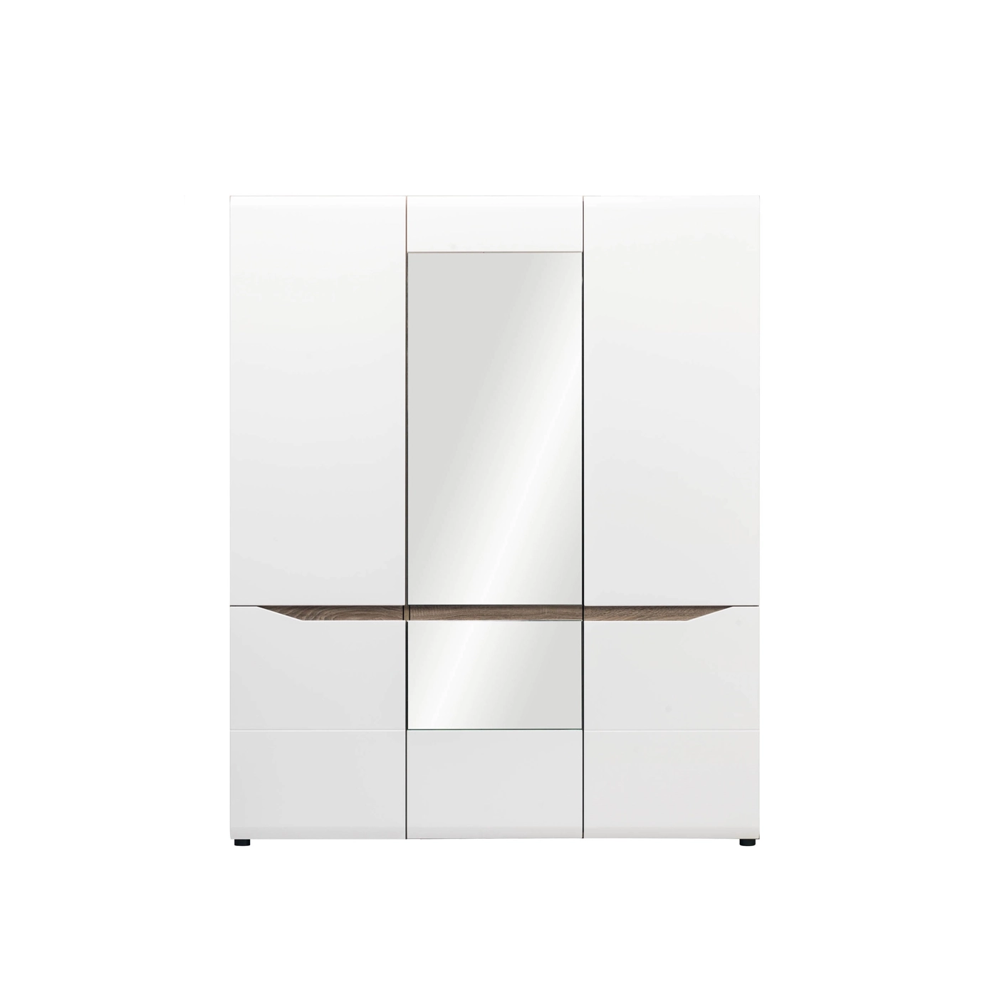 szafa 161 ,5 z lustrem półkami drążkami Lionel 09 trzydrzwiowa połysk