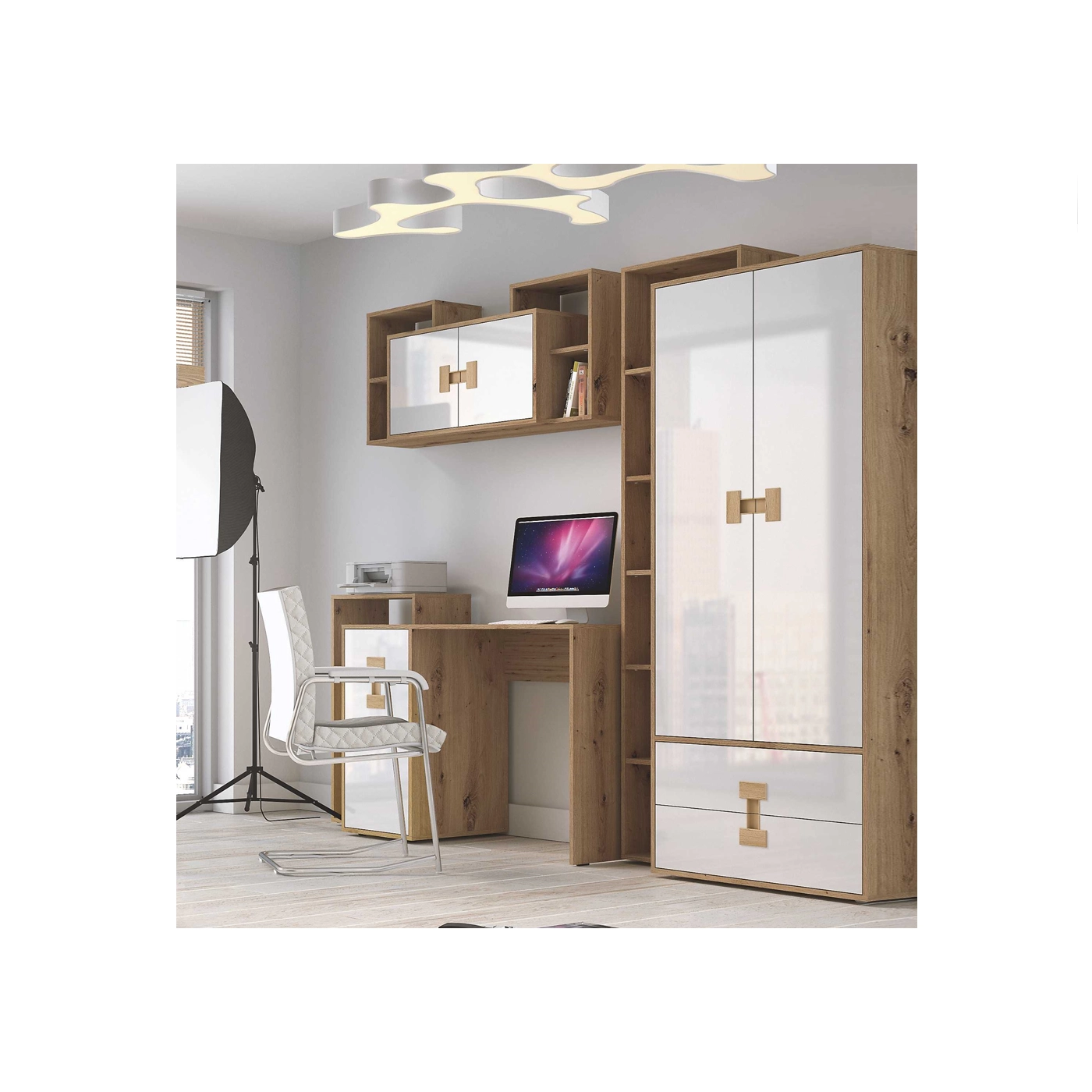 Zestaw meblościanka Index C z biurkiem młodzieżowa dzieci biała