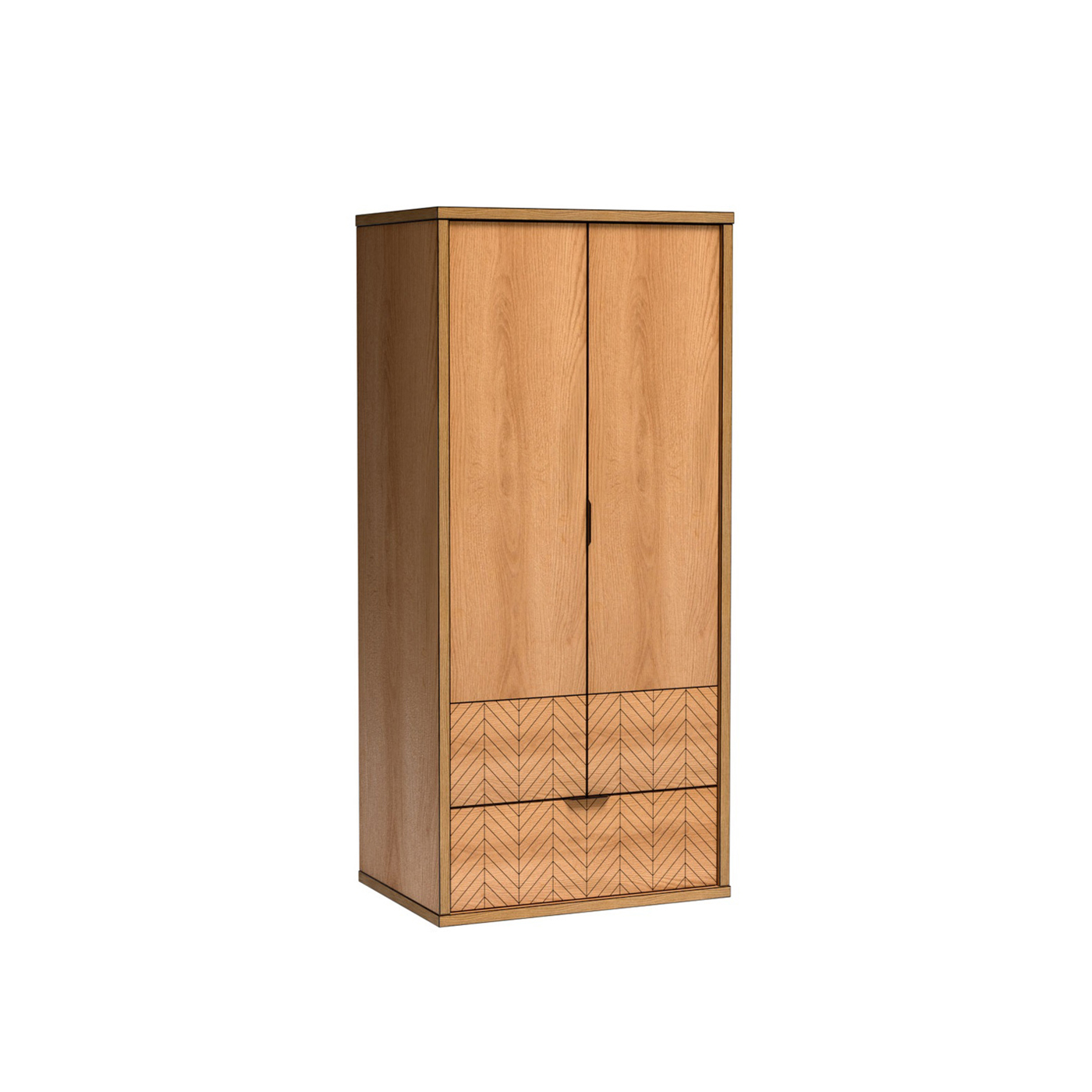 szafa 86,6 dwudrzwiowa z szufladą Fonti 01 półkami drążkiem ubraniowa