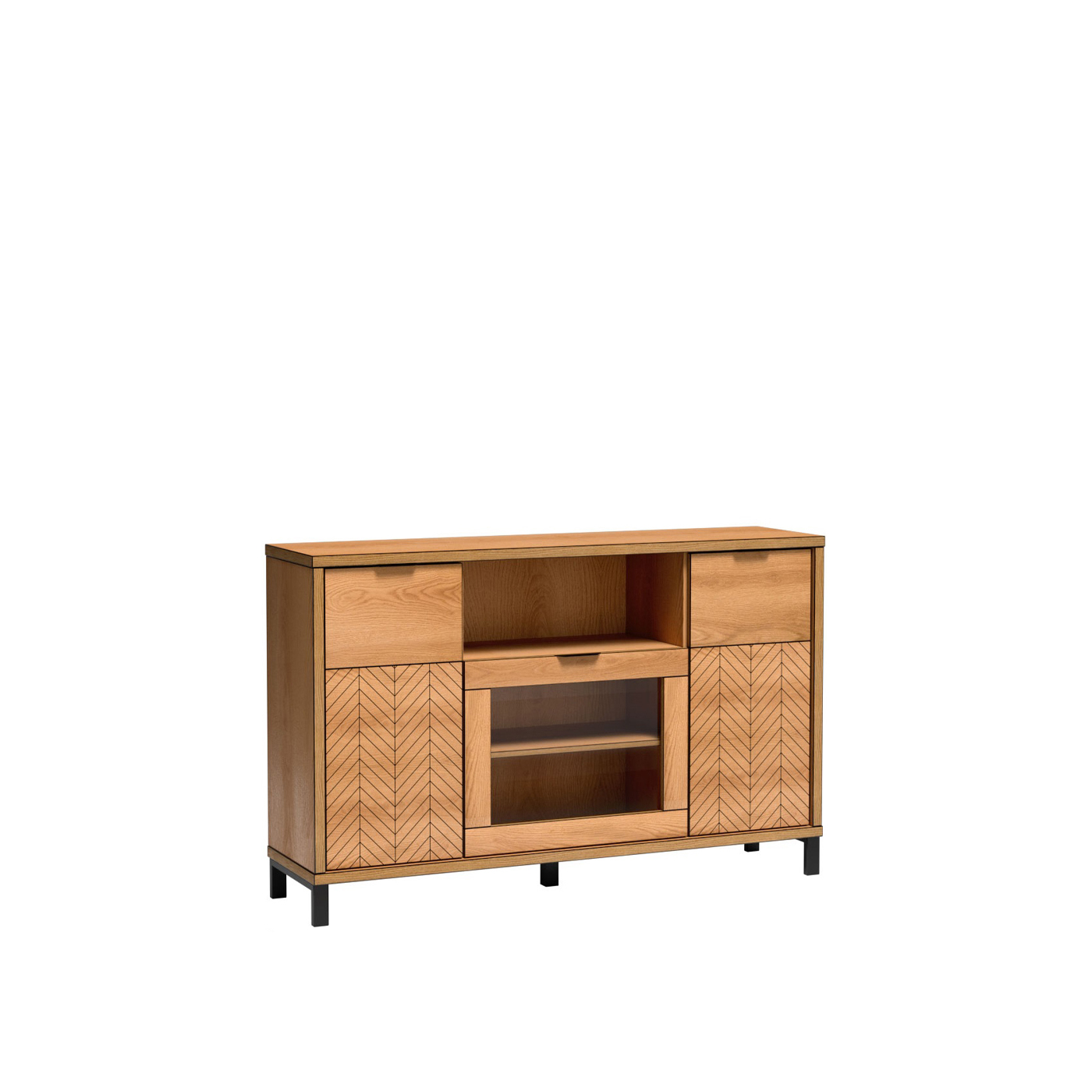 komoda 158 z barkiem szybą nogami Fonti 04N szafka duża szeroka