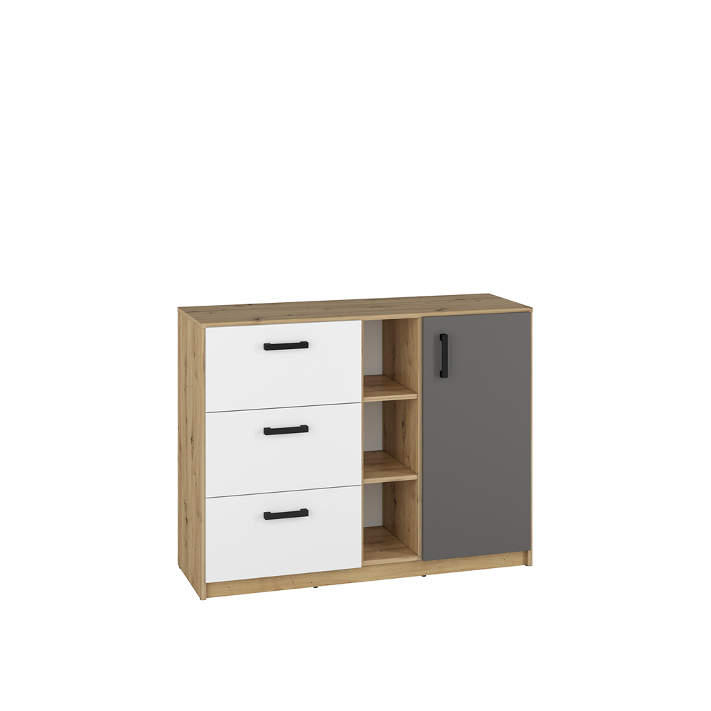 komoda 120 z szufladami półkami drzwiami Fini 06 duża szafka pojemna