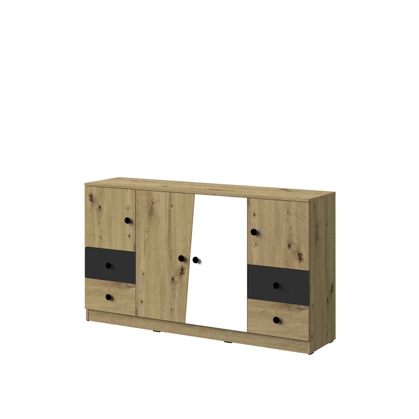 komoda 160 czterodrzwiowa z szufladami Nero 06 szafka pojemna duża