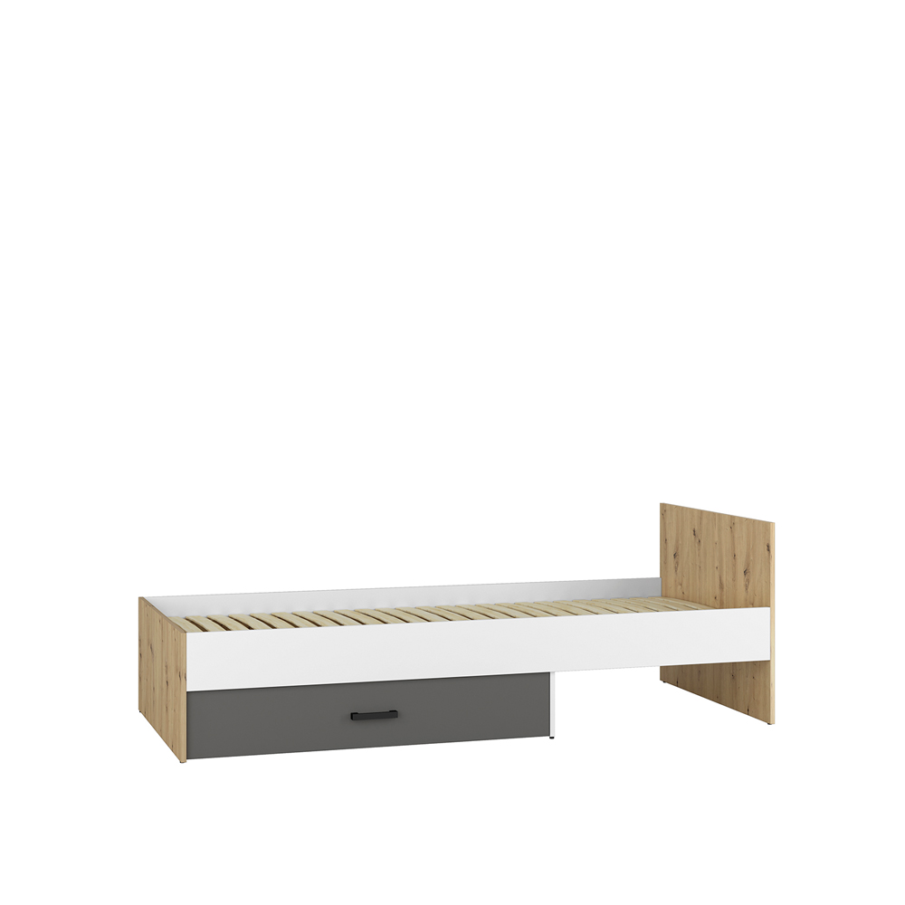 łóżko 90x200 z szufladą pojedyncze Fini 09 młodzieżowe 90 dla dzieci