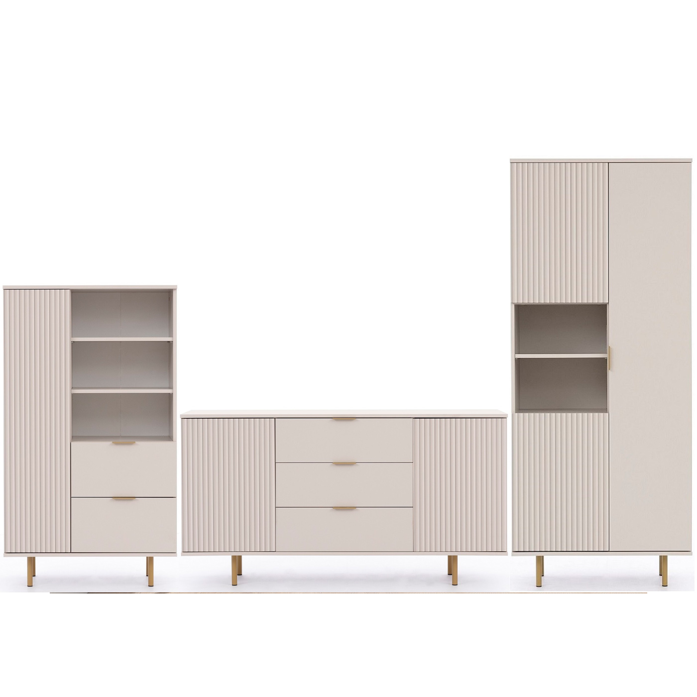 zestaw nowoczesny Nubia 9 komoda regał ława meblościanka