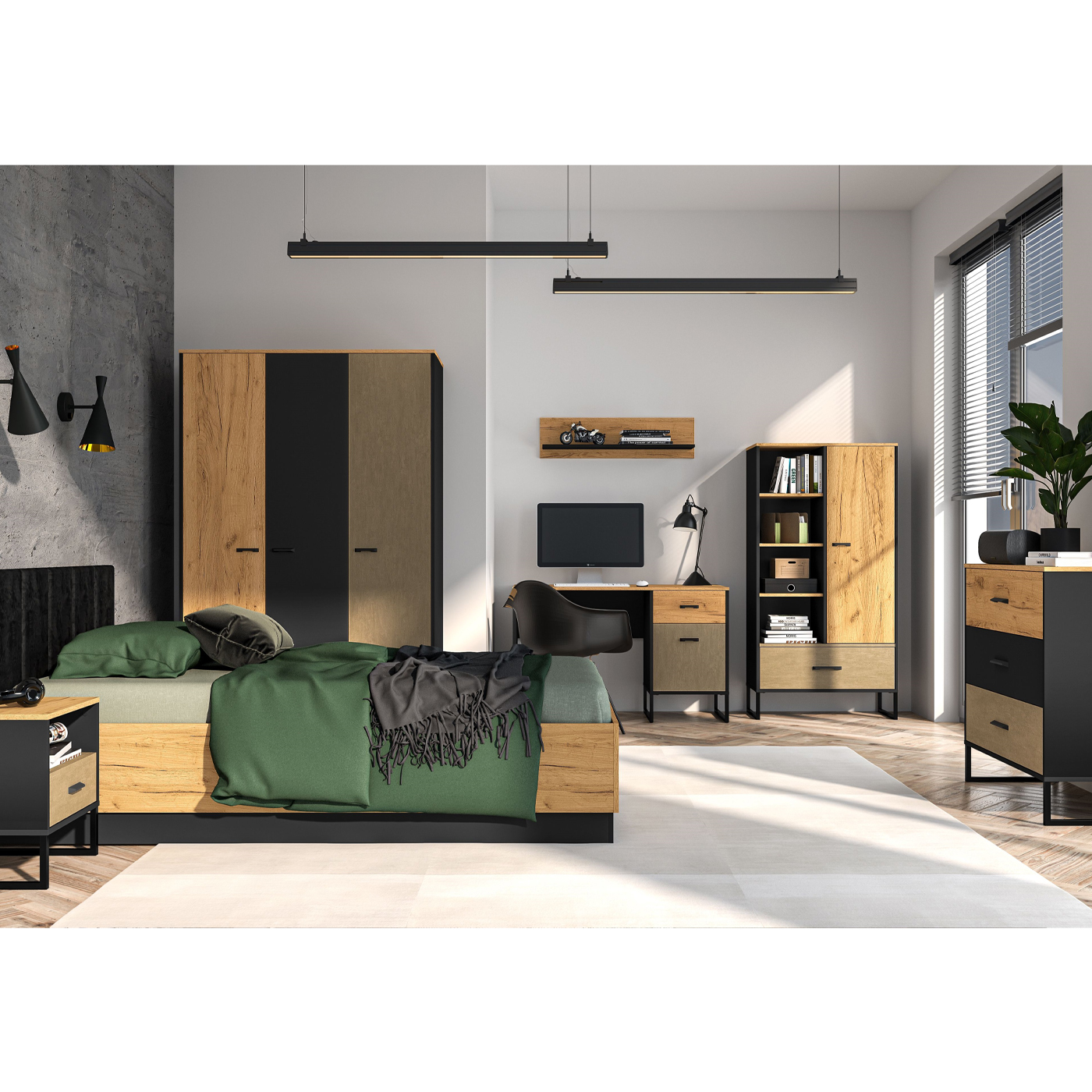 zestaw nowoczesny Colt 2 duży z biurkiem łóżkiem młodzieżowy dzieci