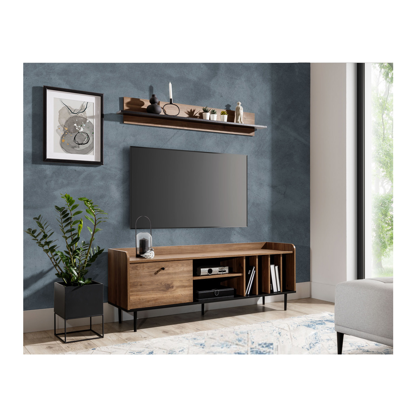 zestaw mebli nowoczesnych loft Vasina 2 mały komplet rtv na nóżkach