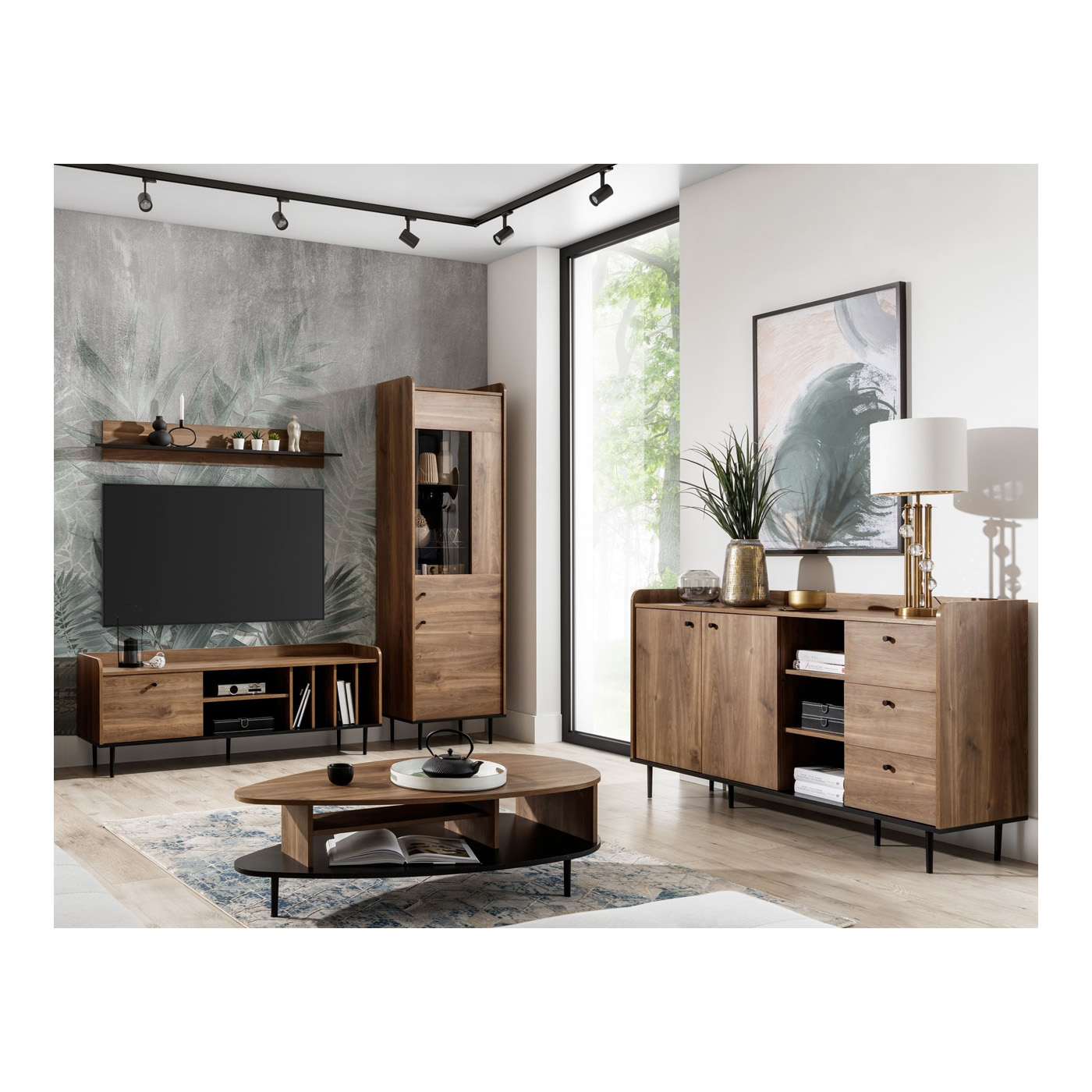 zestaw meblościanka Vasina A komoda witryna szafka rtv ława komplet